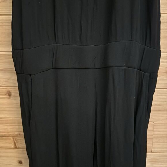 Monrow Revolve Size XSmall Black Crepe Rayon Sleeveless Zip Front Jumpsuit - Picture 6 of 13